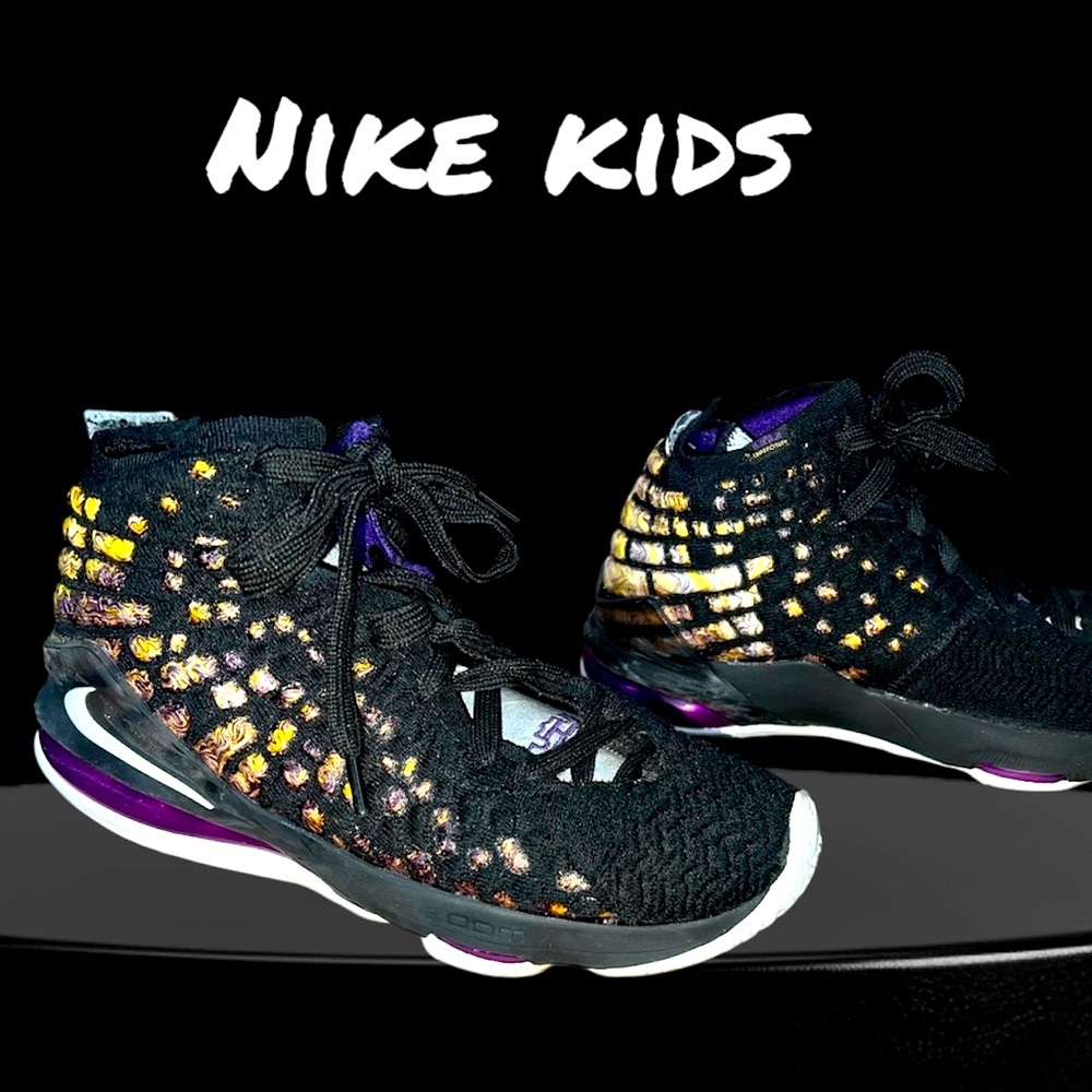 Nike Lebron Black/Purple Sneakers - Size 6Y